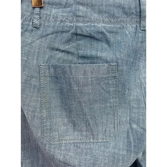 Banana Republic Womens Flat Front Trouser Wide Leg Pants Chambray Blue Sz 8 - Picture 8 of 13